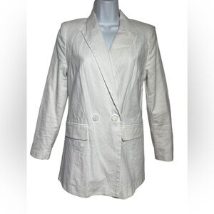 SCOOP‎ blazer size XS white linen blend blazer flawless ❤️❤️